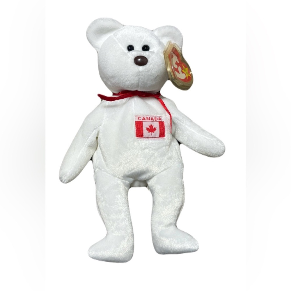 (Ty Beanie Baby Collection) NWT 1996 Maple The Canada Bear Plush: 9” x 7”